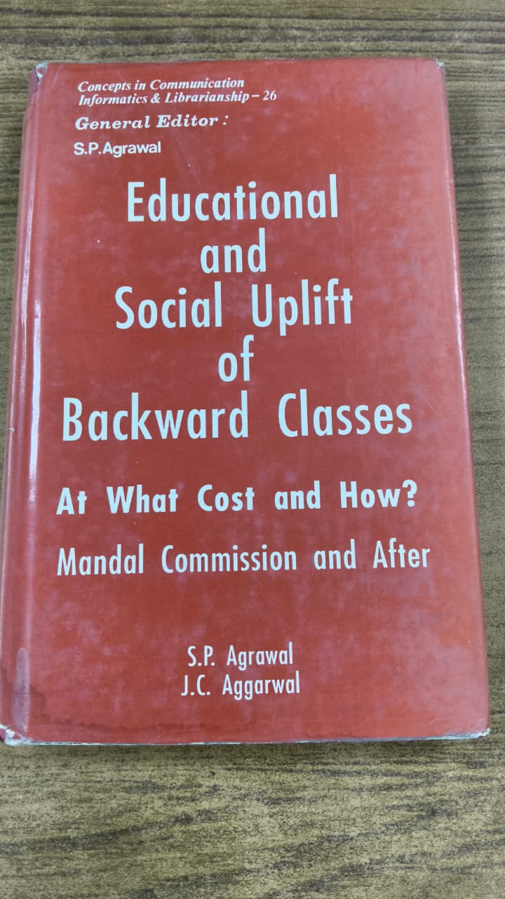 Educational And Social Uplift Of Backward Classes
